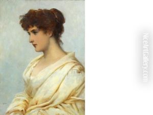 Portrait Of A Young Lady, Half Length, Wearing A Pale Dress