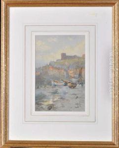 Boats In Whitby Harbour by William Kay Blacklock
