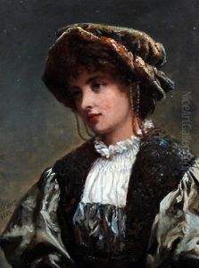 Portrait Of A Young Lady by William Oliver the Younger