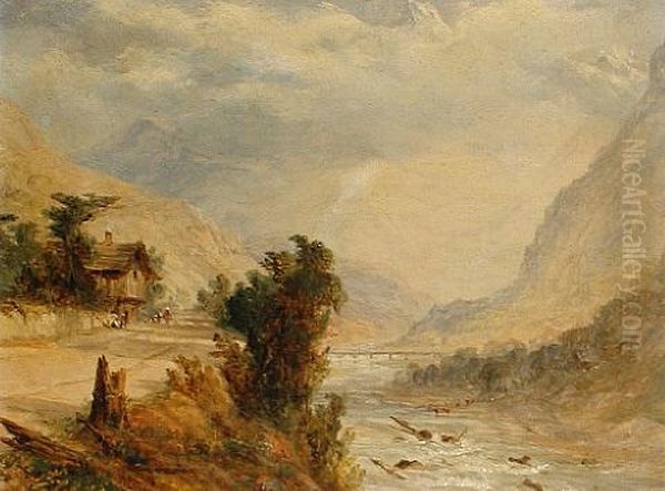 A Swiss River Landscape - view 1