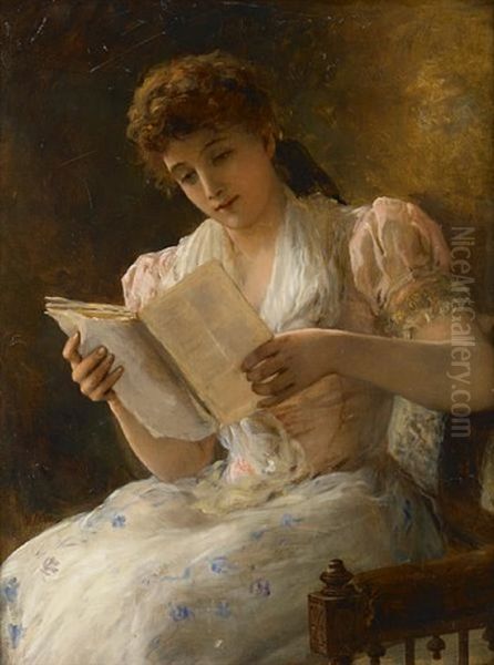A Portrait Of A Lady Reading A Book - view 1
