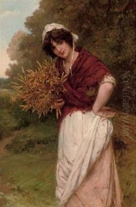 Gathering The Corn by William Oliver the Younger
