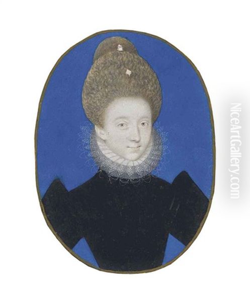 An Unfinished Portrait Of A Young Lady Called Diane D'andouins (1554-1620), Called La Belle Corisande , Countess Of Guiche by Isaac Oliver