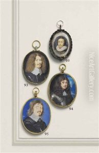 King Charles I (1600-1649), In Gilt-decorated Armour, White Lace Ruff, Wearing The Blue Sash Of The Order Of The Garter, Curling Dark Hair...