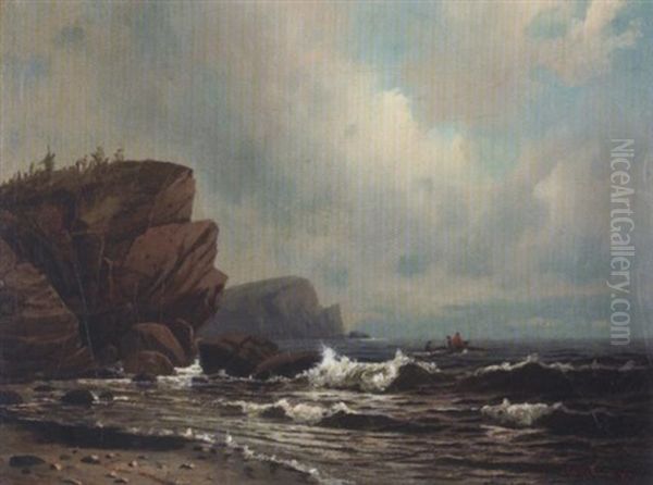 A Small Boat Off The Coast - view 1