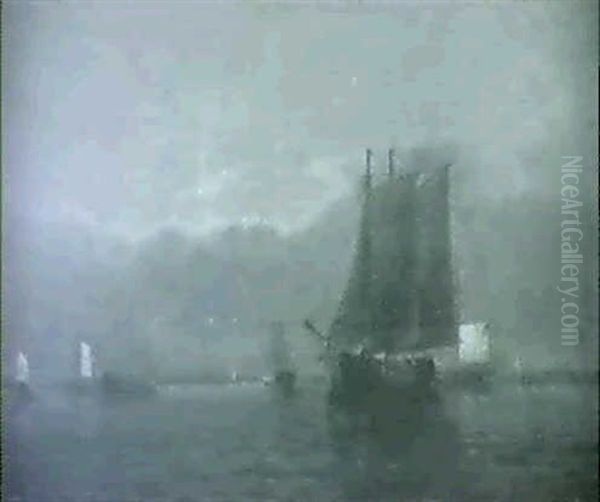 Ships At Sea/ A View Of Boston Harbor - view 1