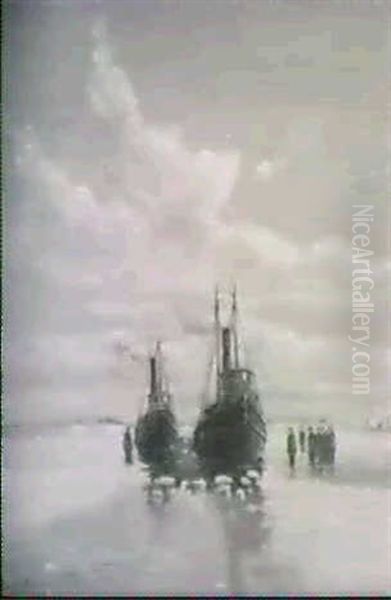 Tugs In A Frozen Harbor - view 1