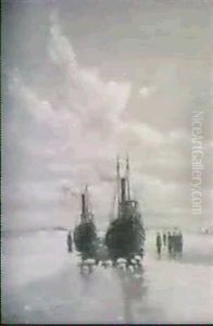 Tugs In A Frozen Harbor