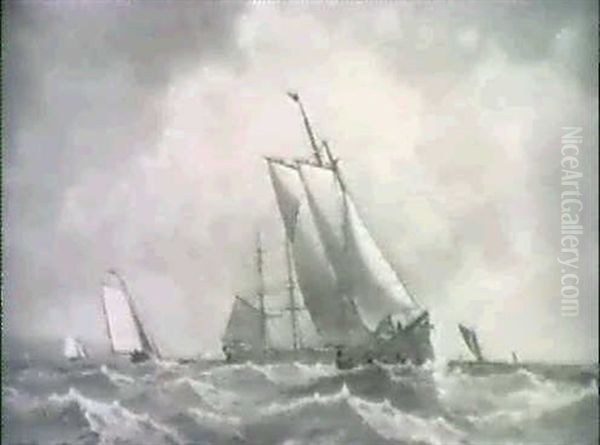Sailing Vessels In A Stiff Breeze - view 1