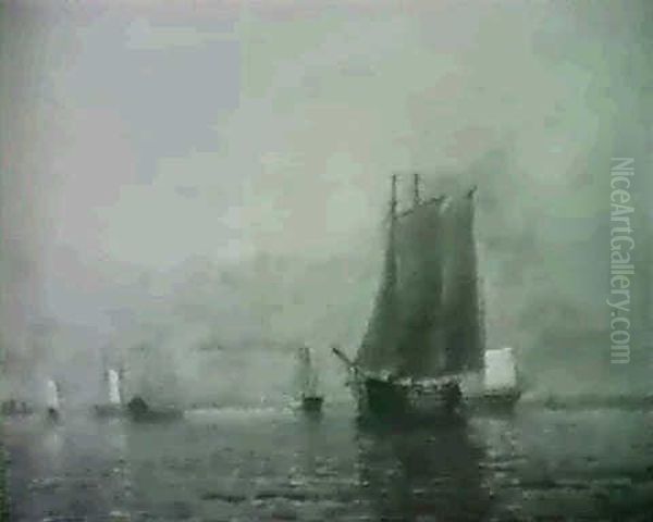 Ships In Harbor; Sunset - view 1