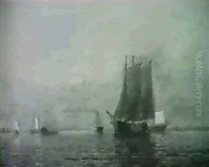 Ships In Harbor; Sunset Ships In Harbor; Sunset
