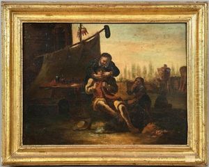 L'arracheur De Dents, Bergere Offrant De L'eau A Un Cavalier (2 Works)