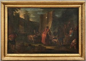 Scene De Campement, Rixe De Paysans (2 Works)
