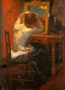 A Lady At Her Toilette by Leon Olivie