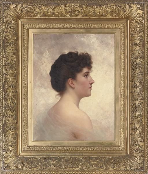 A Young Beauty In Profile by Walter Blackman