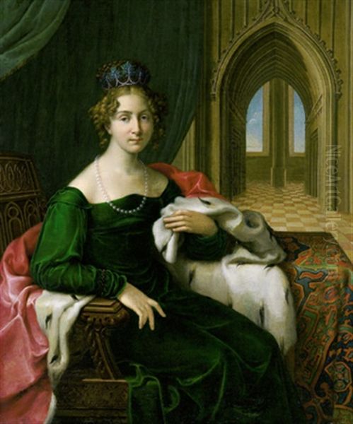 Bildnis Der Prinzessin Friederike Herzogin Von Sachsen-anhalt In Grunem Samtkleid Mit Hermelinbesetztem Umhang - view 1