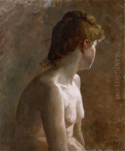 Jeune Femme Nue En Buste, Le Visage Tourne Vers La Droite by Leon Olivier