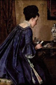Junge Dame Beim Kartenlegen by Leon Olivier