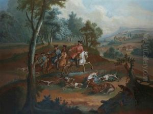 Scene De Chasse A Courre Au Renard: L'hallali