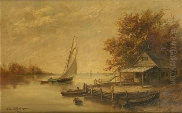 Fishingand Rowing Boats Off A Jetty - view 1