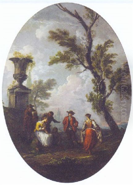 Peasants Dancing In A Landscape By An Ornamental Urn - view 1