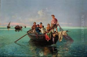 Marina Con Pescatori by Blas Olleros Y Quintana