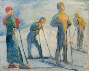 Skiers by Yrjoe Ollila