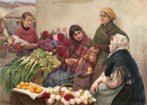 At The Market by Kazimierz Olpinski