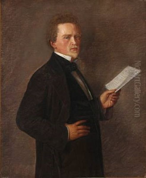 Portrait Of Landowner Lund by Henrik Olrik