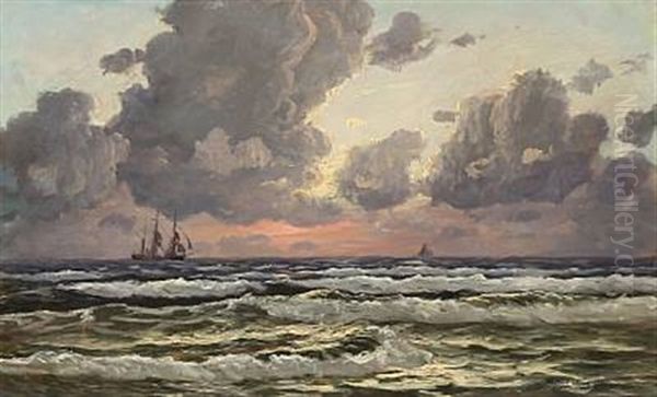 Coastal Scenery With Ships At The Sea - view 1