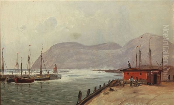 Coastal Scenery From Kullen With Ships At A Pier - view 1