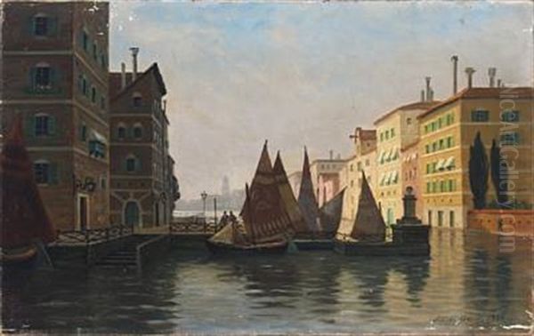 Scenery From Venice With Dinkys By A Dock - view 1