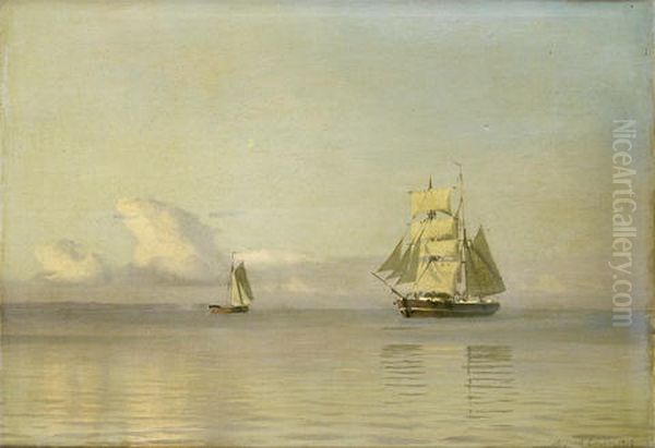 A Brigantine Almost Becalmed In A Faint Breeze - view 1