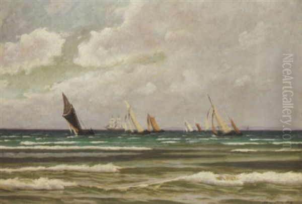 Sailing Vessels Off The Coast - view 1