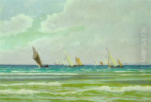 Fischerboote Laufen Nach Hornbaek Aus - view 1