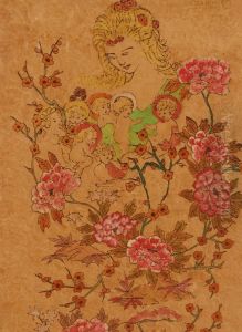 Woman With Children And Flowers by Katie Blackmore