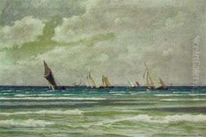 Fiskerbade Der Krydser Ud For Hornbaek by Alfred Olsen