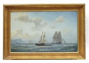 Segelbatar Till Havs by Carl Julius Emil Olsen