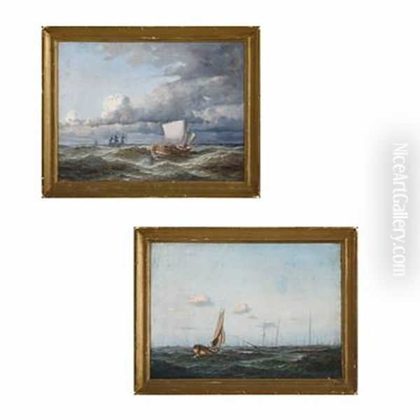 Seascapes With Sailing Ships (2 Works) - view 1