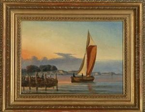 Coastal Scenery At Sunset by Carl Julius Emil Olsen