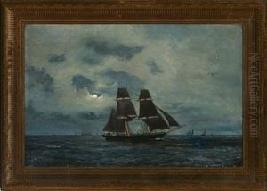 Seascape With Sailing Ships, Evening Seascape With Sailing Ships, Evening