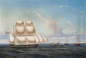 Marine Med Sejlskibe by Carl Julius Emil Olsen
