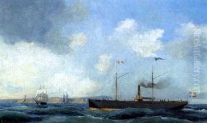 Marine Med Den Danske Damper "randers" Samt Sejlskibe by Carl Julius Emil Olsen