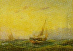 Marine Med Sejlskibe I Sundet by Carl Julius Emil Olsen