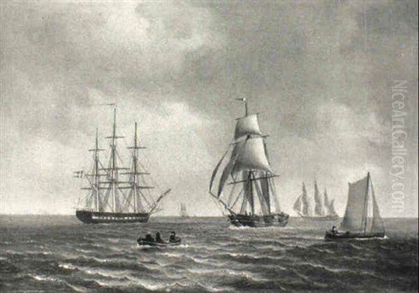 Marine Med Sejlskibe I Sundet - view 1