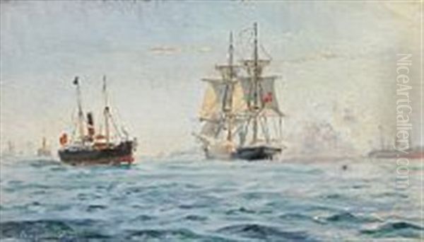 Kadetskibet Ornen Saluterer - view 1