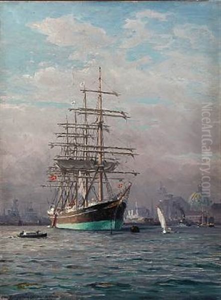 The Danish Training Ship Kobenhavn In Copenhagen Harbour - view 1