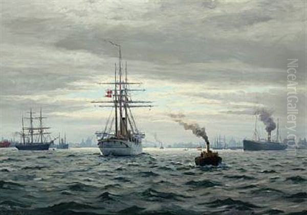 Numerous Ships In Copenhagen Harbour, In The Foreground "ingolf" - view 1