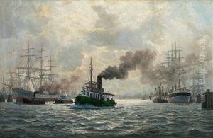 Port Of Hamburg by Christian Benjamin Olsen