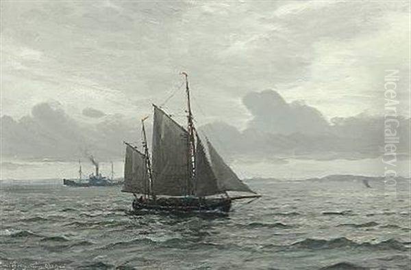 Ships At Sea In Grayish Weather - view 1